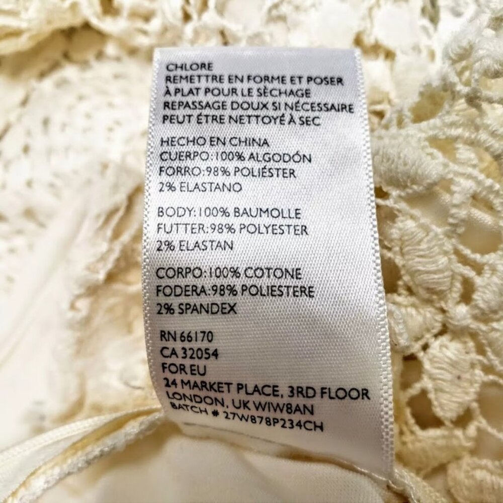 URBAN OUTFITTERS / KIMCHI BLUE Shorts White Lace Boho Crochet High Waisted, 2 - Picture 8 of 13